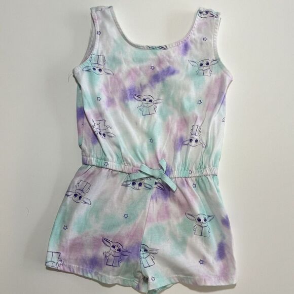 Girls Romper Size 4/5 XS, One-Piece Baby Yoda Tie Dye Romper‎ Star Wars - Picture 1 of 4